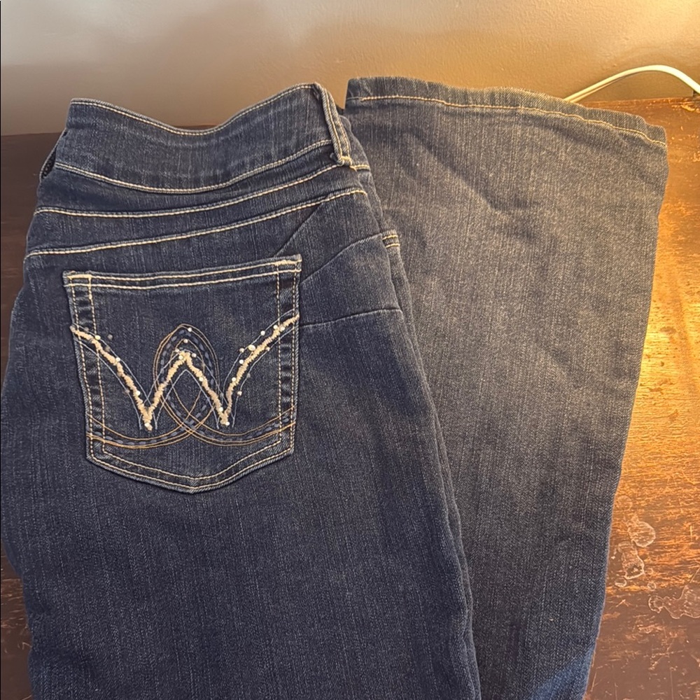 Wrangler Blue Boot Cut Jeans with Signature Stitching